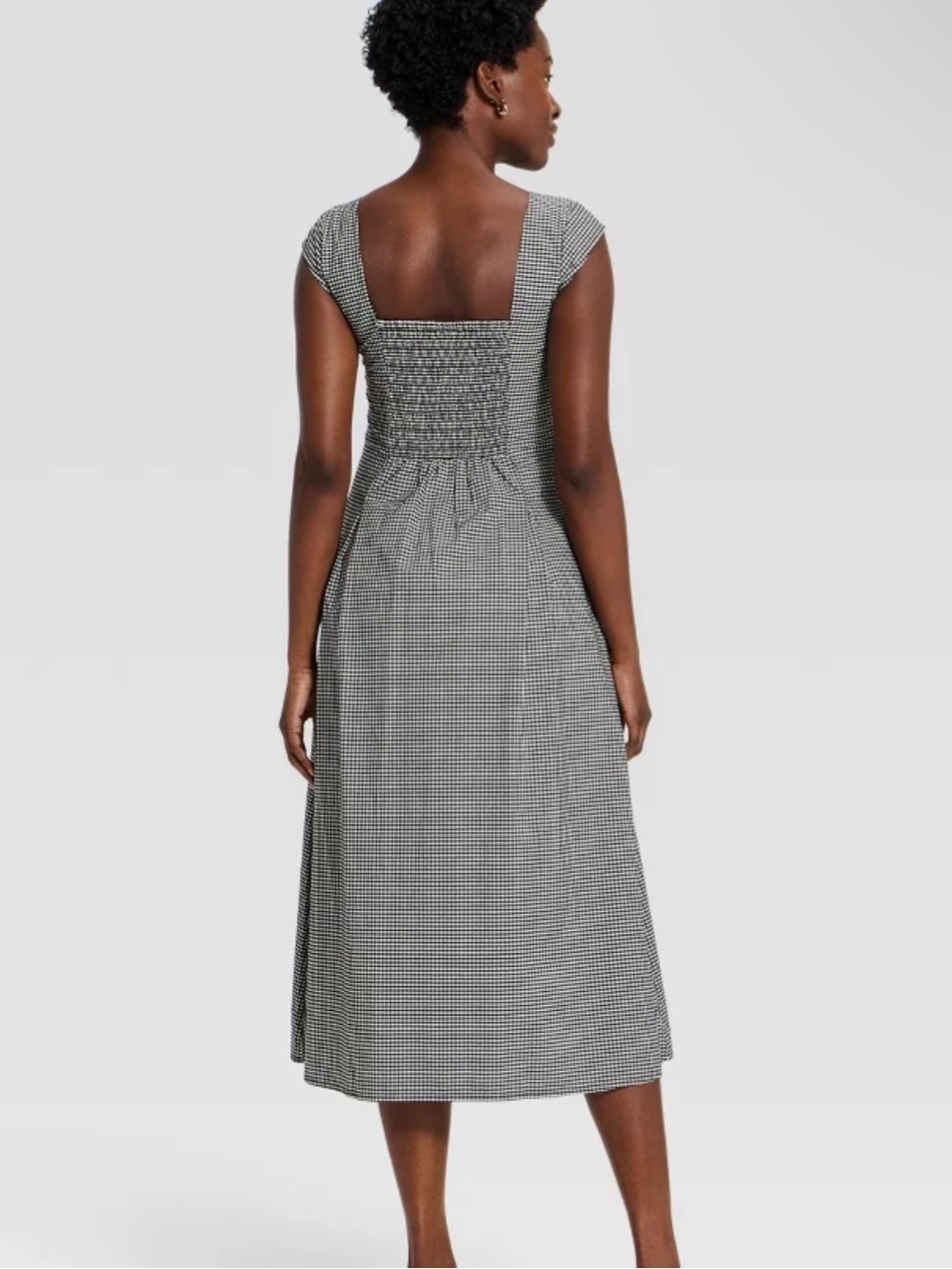 a new day Black and White Houndstooth V-Neck Midi Dress - Picture 2 of 6
